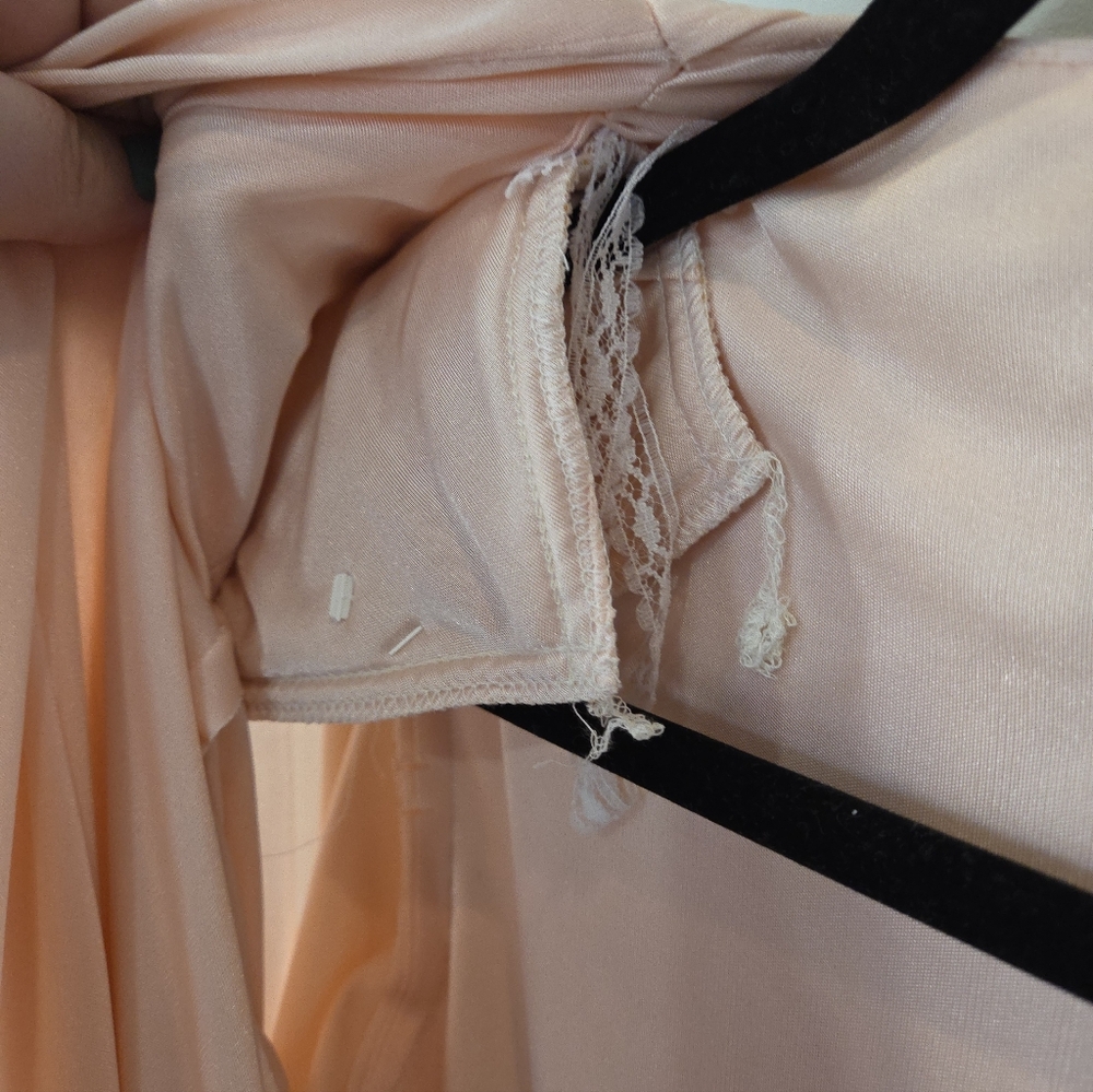VTG Betsy & Adam Evening Dress Size 6 Pink Draping Wrap Beaded Clasp 80s Glam - Picture 8 of 16